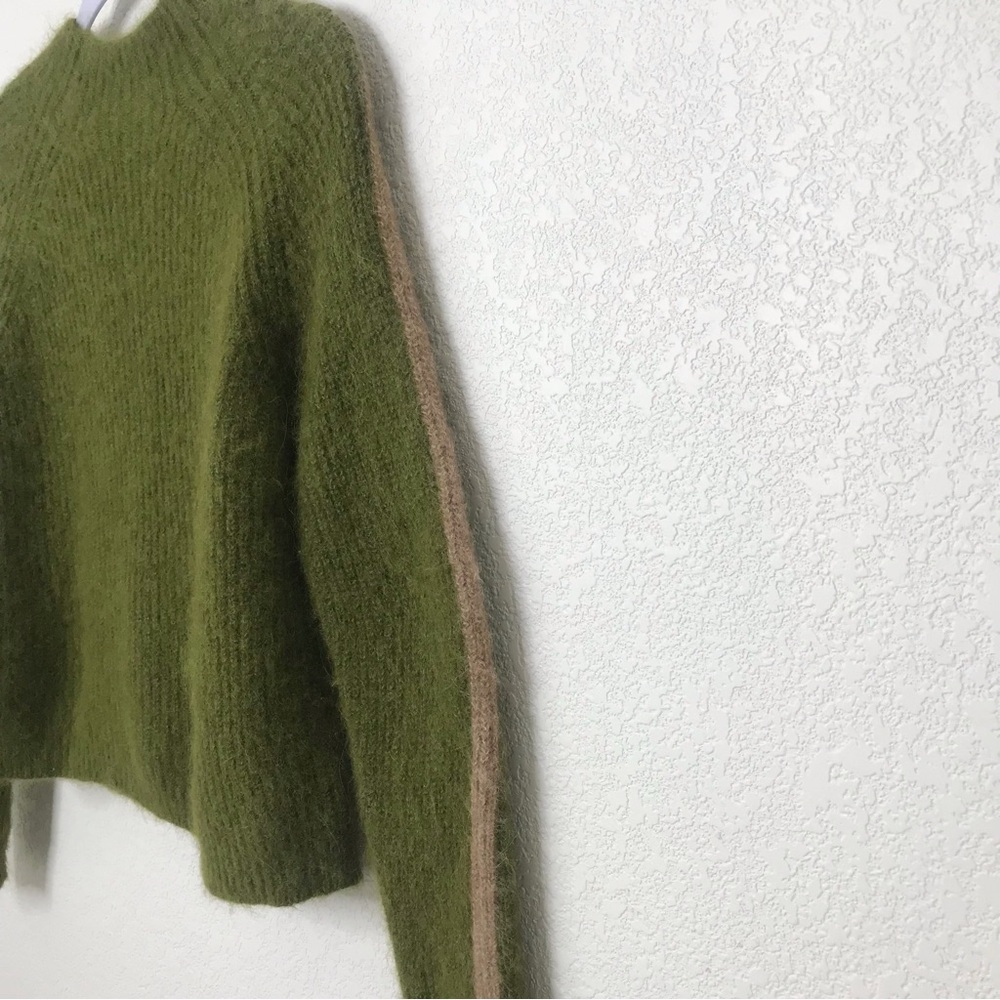 THE ENDERY Baby Alpaca/Wool Mock Neck Pullover Sweater Olive Green - Picture 7 of 9